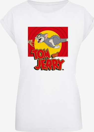 ABSOLUTE CULT T-shirt 'Tom And Jerry - Chase Scene' en jaune foncé / gris / rouge / blanc, Vue avec produit