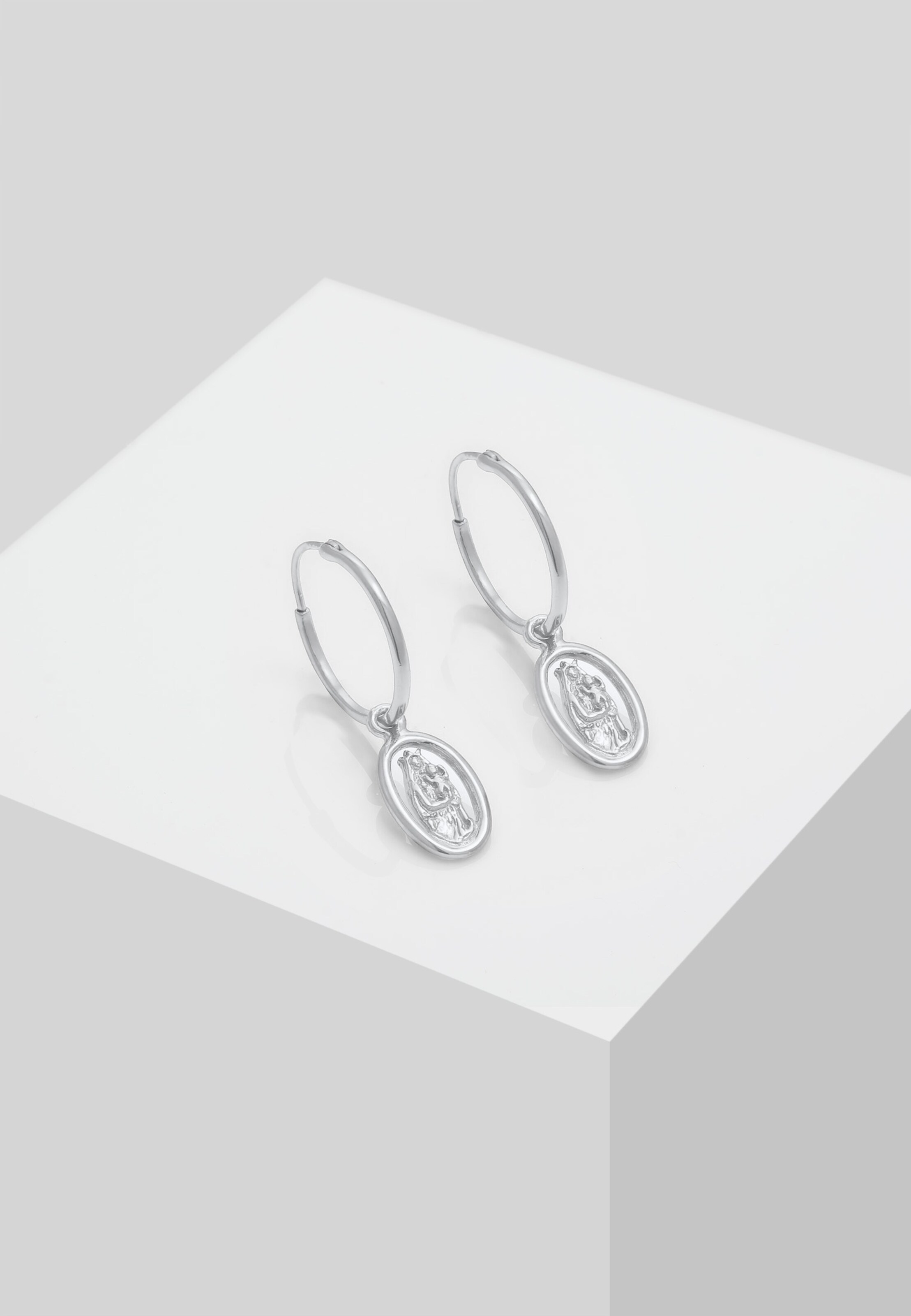 ELLI Oorbellen 'Marienbild' in Zilver