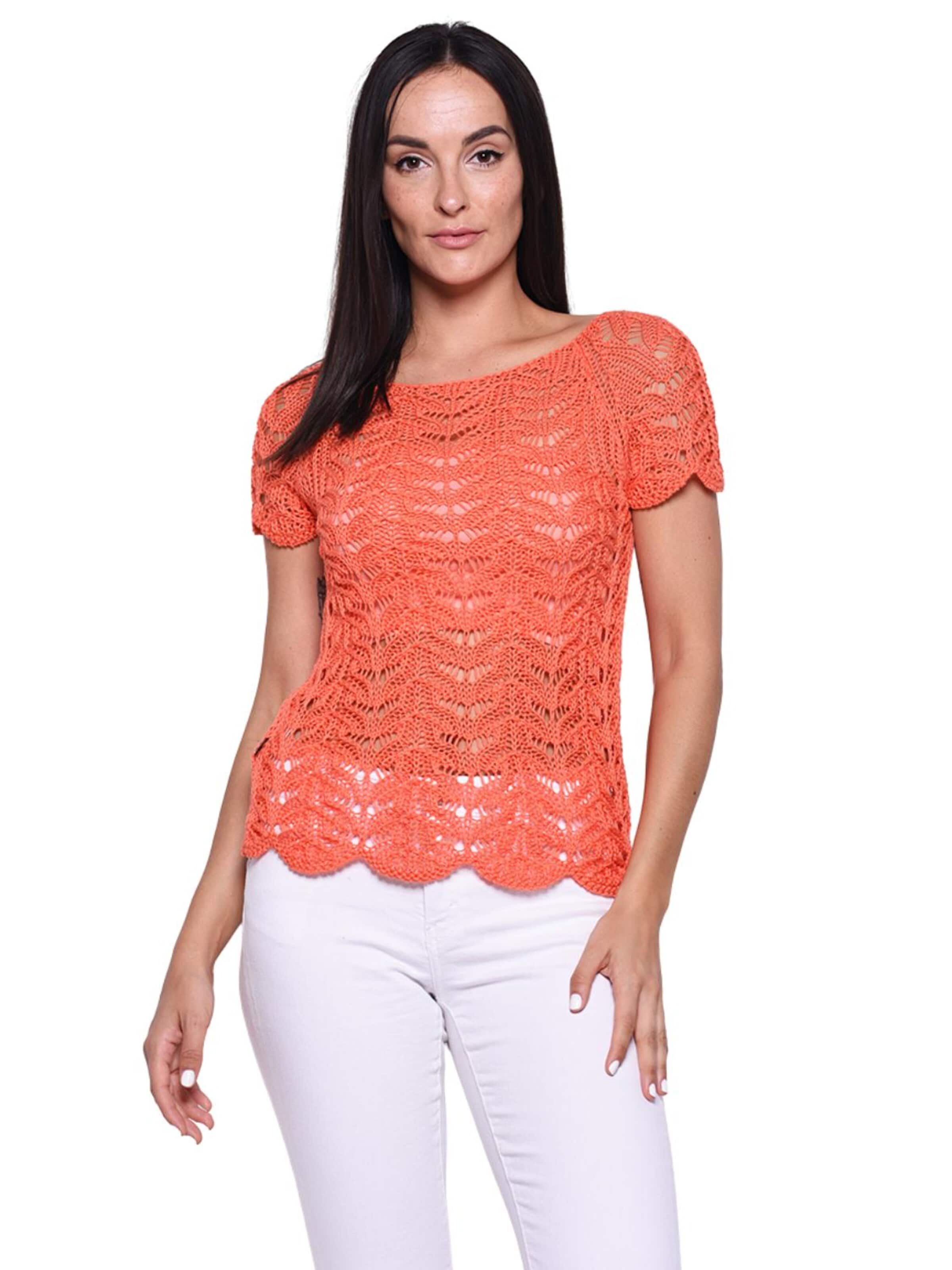 Süel knitwear - Top de punto 'Twin Lace' en naranja