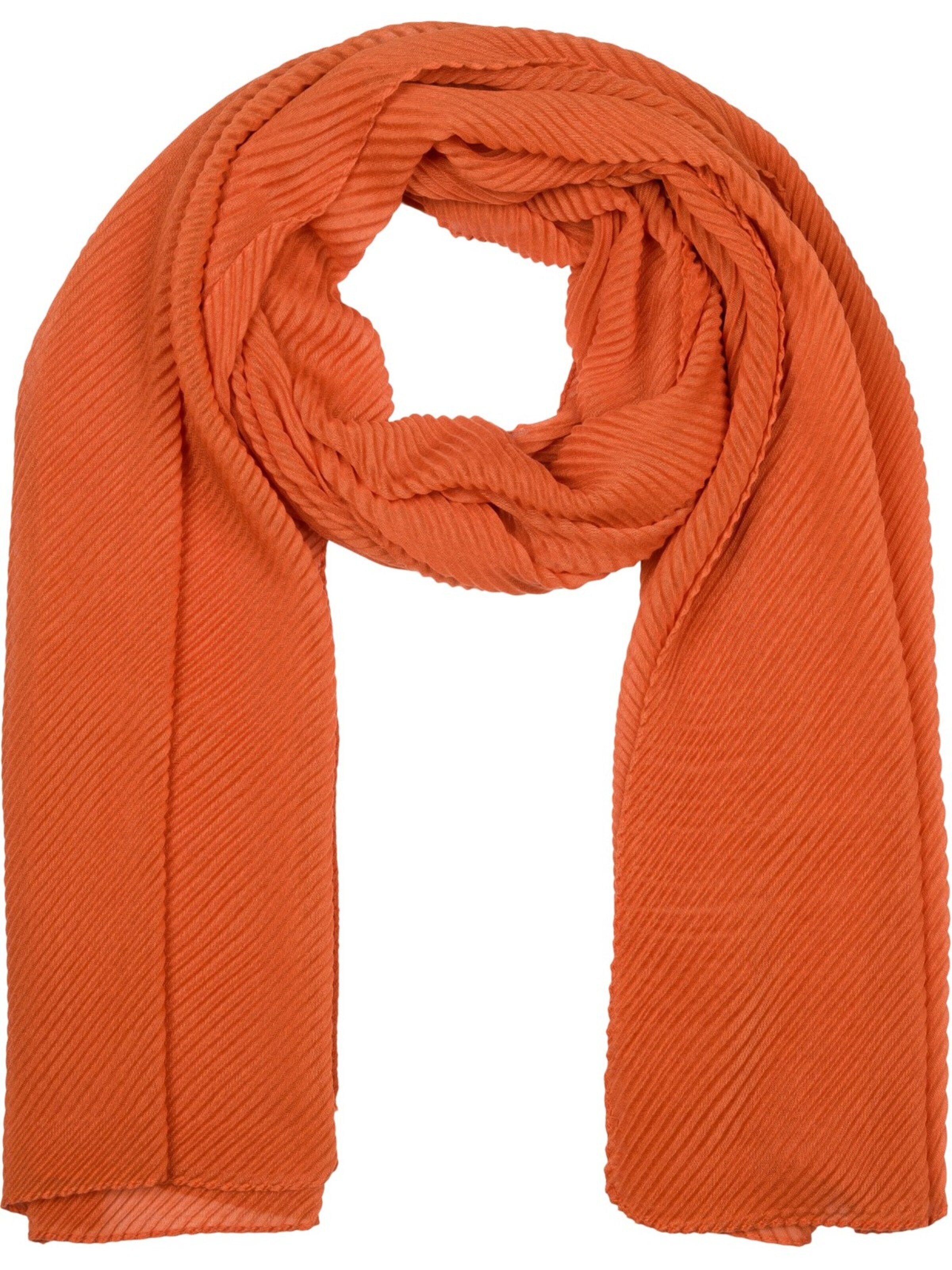 styleBREAKER Schal 'Gekreppter Unifarbener Schal'‌‌‌‌‌ in One Size in rostbraun, Produktansicht