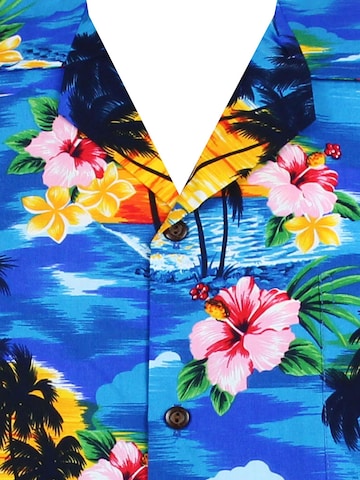 Pacific Legend Regular Fit Hemd 'Rosa Blüte'‌‌‌ in Blau