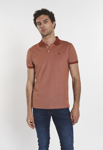 DENIM CULTURE T-shirt 'CALVIN' i brun: framsida