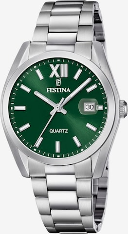 FESTINA Analoog horloge 'Festina - Watch Acero Clasico - Quartz watch movement - Watch case width: 40 mm' in Groen: voorkant