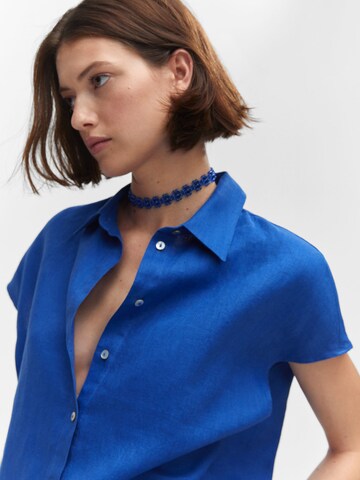 MANGO Bluse in Blau