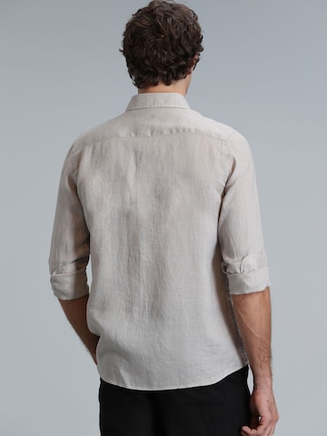 Lufian Comfort fit Button Up Shirt in Beige