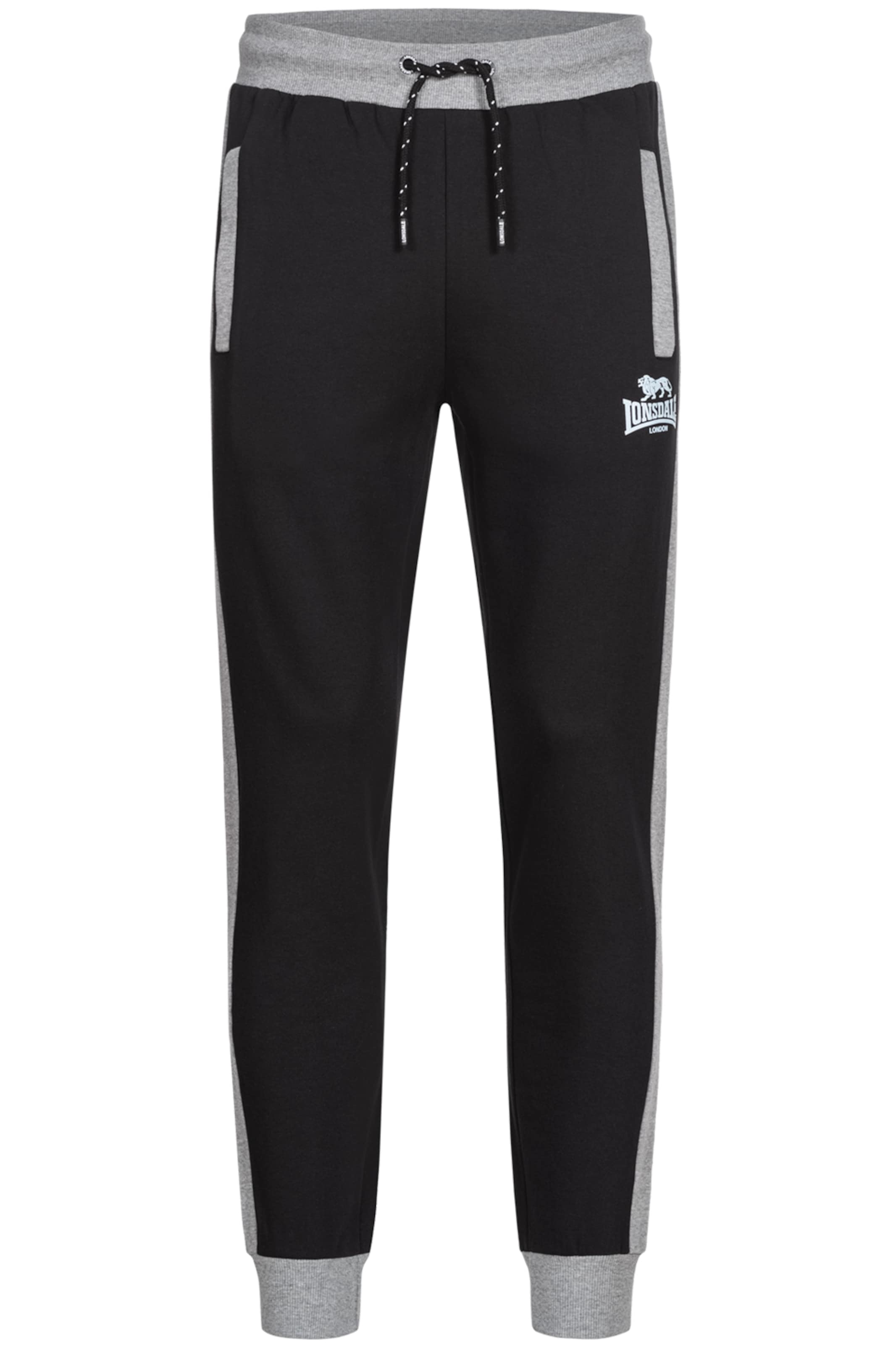 Tapered Pantaloni 'Brocklehill' di LONSDALE in nero: frontale