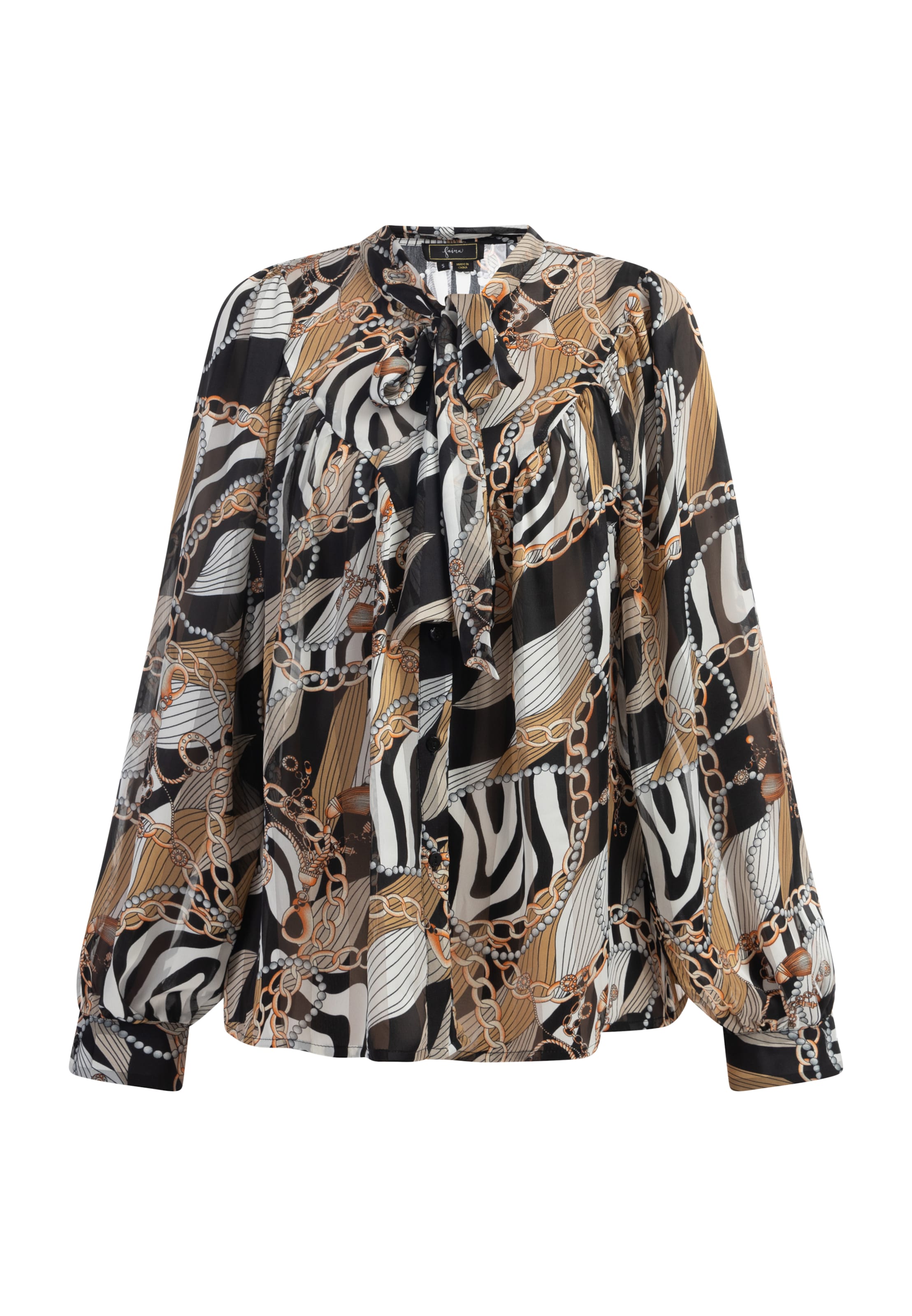 faina Pluus 'Caneva' seemisnahk / hall / must / valge, Tootevaade