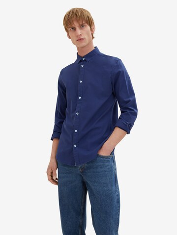 Coupe regular Chemise TOM TAILOR en bleu