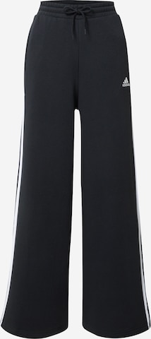 ADIDAS SPORTSWEAR Wide leg Workout Pants 'Essentials' in Black: front