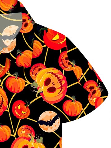 King Kameha Shirt 'Helloween Pumpkin Web' in Red