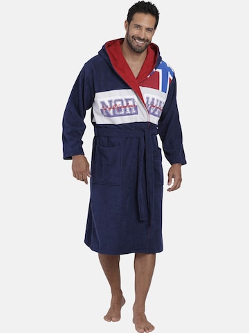 Jan Vanderstorm Long Bathrobe 'Sieghelm' in Blue: front