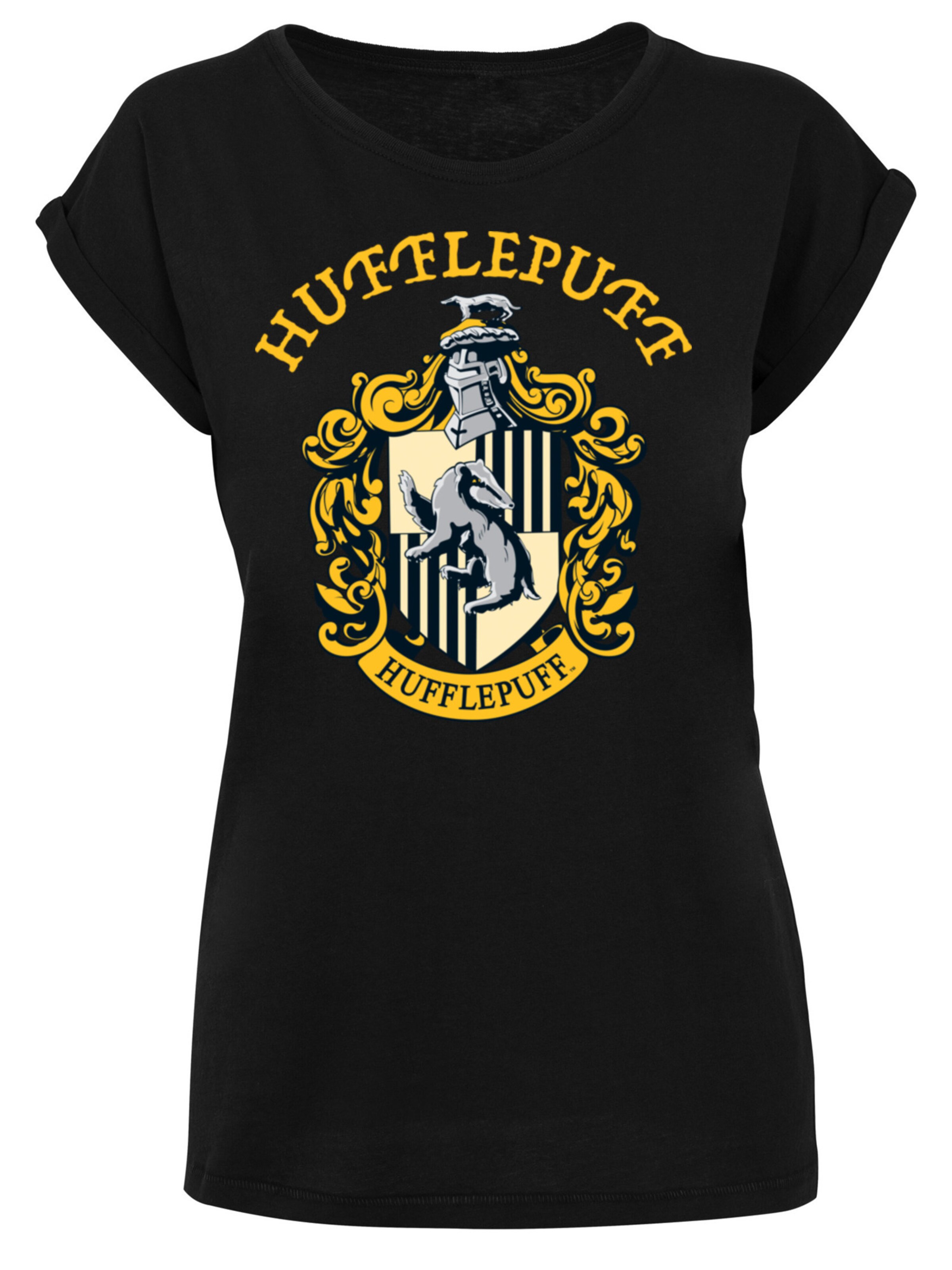 T-shirt 'Harry Potter Hufflepuff Crest' F4NT4STIC en noir : devant