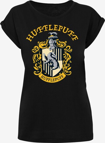 Maglietta 'Harry Potter Hufflepuff Crest' di F4NT4STIC in nero: frontale