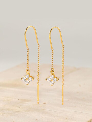 Hey Happiness Oorbellen 'Crystal Threader' in Goud