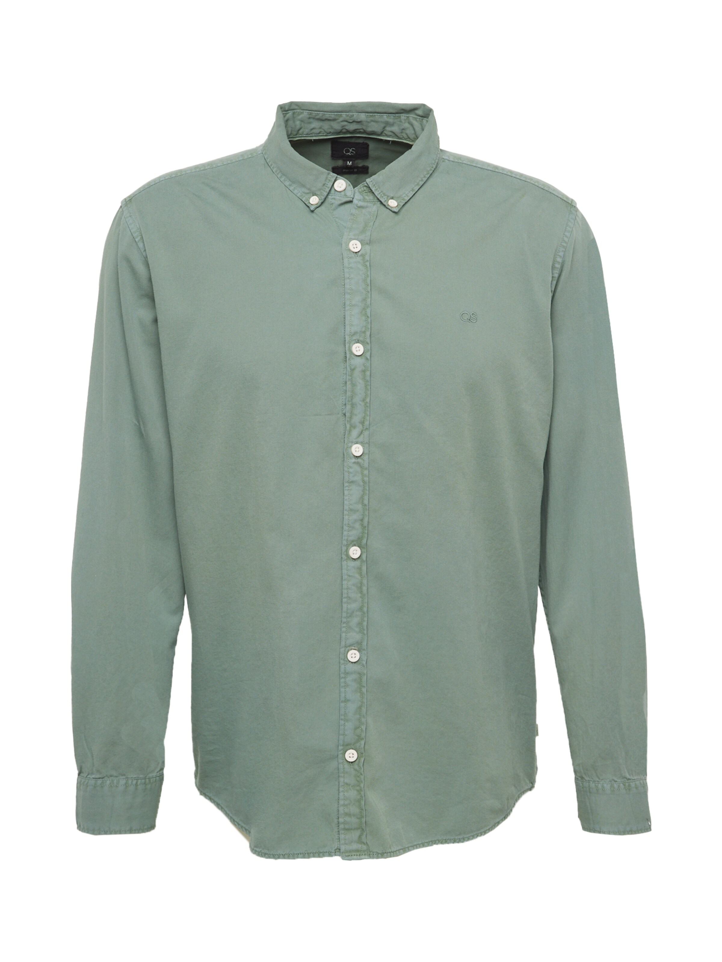 QS Regular Fit Hemd in Grün: Vorderseite