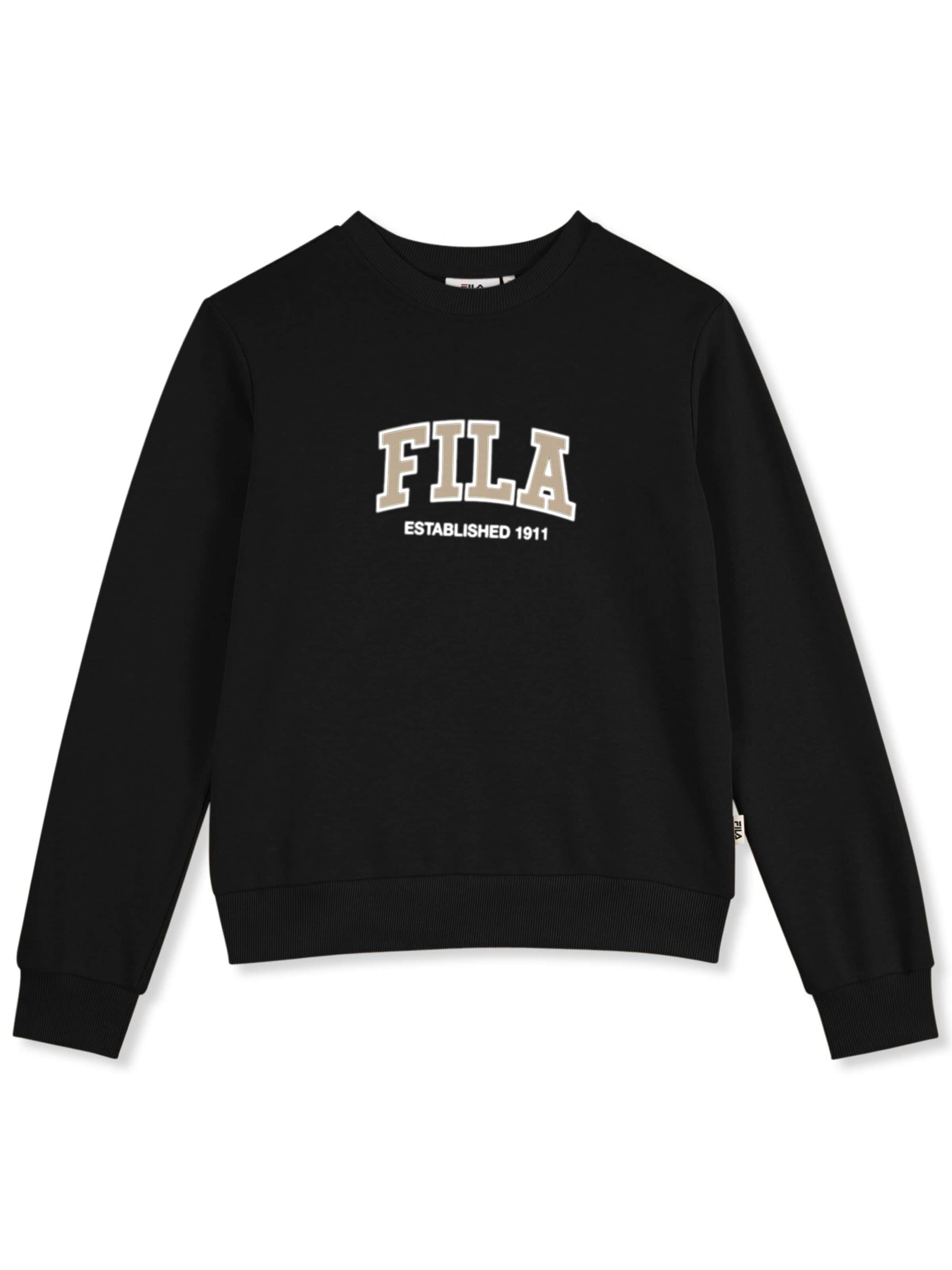 FILA Sweatshirt 'RIFREDI regular graphic crewneck sweatshirt'‌‌‌‌‌‌‌‌ in Schwarz
