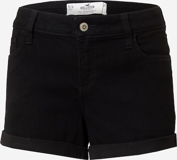 HOLLISTER Regular Pants in Black: front