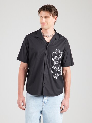 Karl Lagerfeld Regular Fit Hemd in Schwarz: Vorderseite