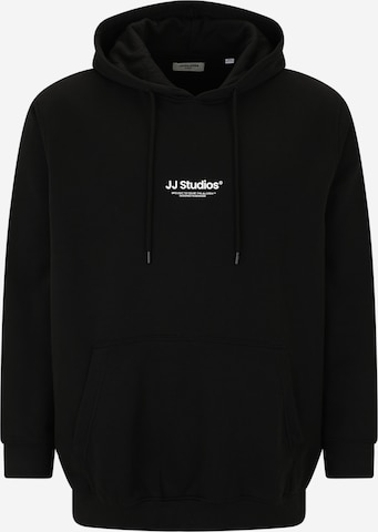 Sweat-shirt 'JJESOHO' Jack & Jones Plus en noir : devant