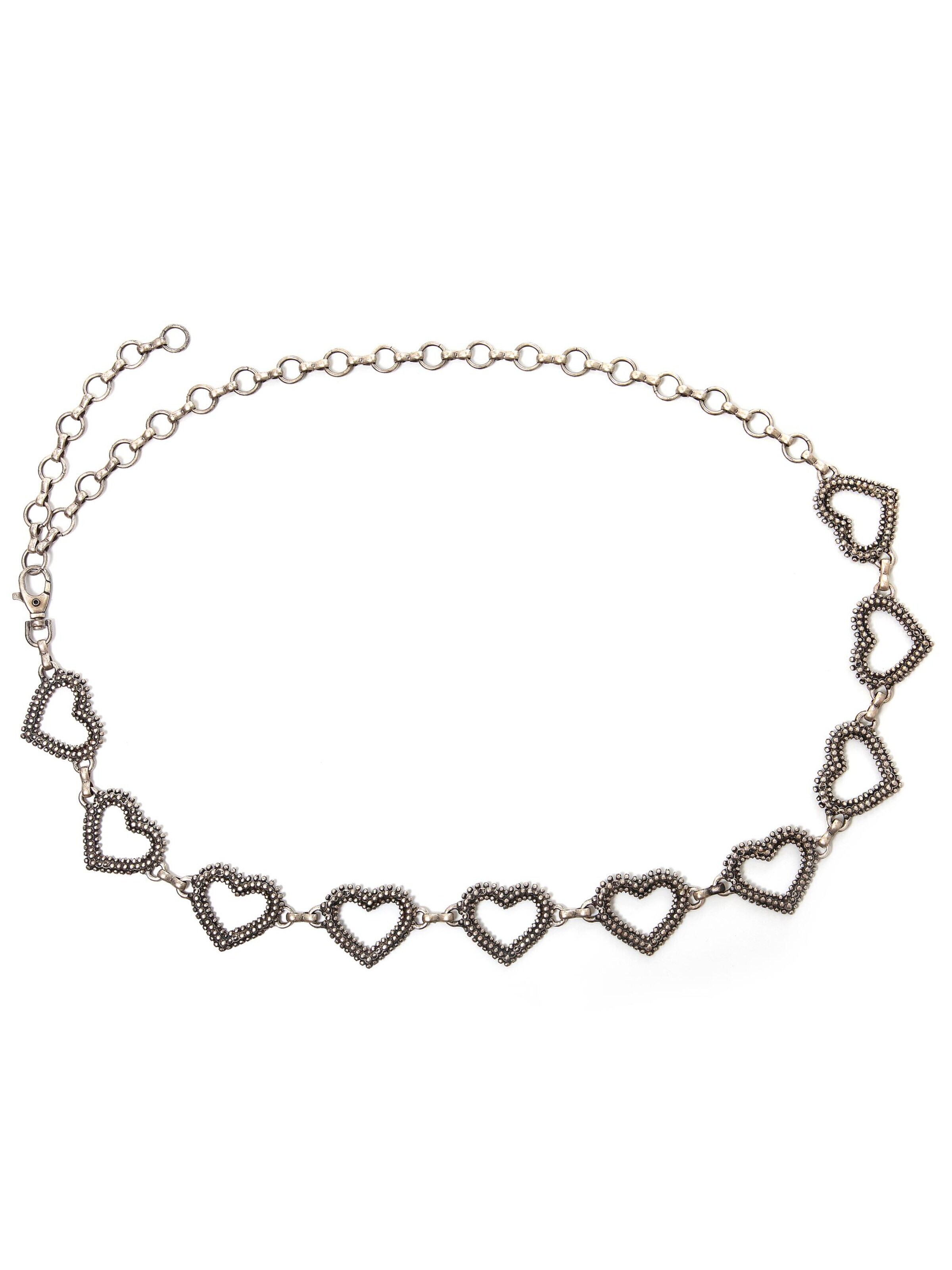 COLLEZIONE ALESSANDRO Belt 'Heart' in Silver: front