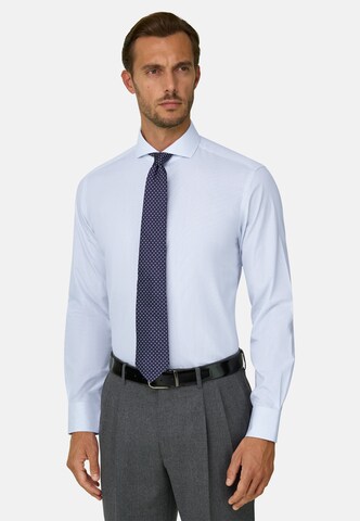 Coupe regular Chemise business Boggi Milano en bleu : devant