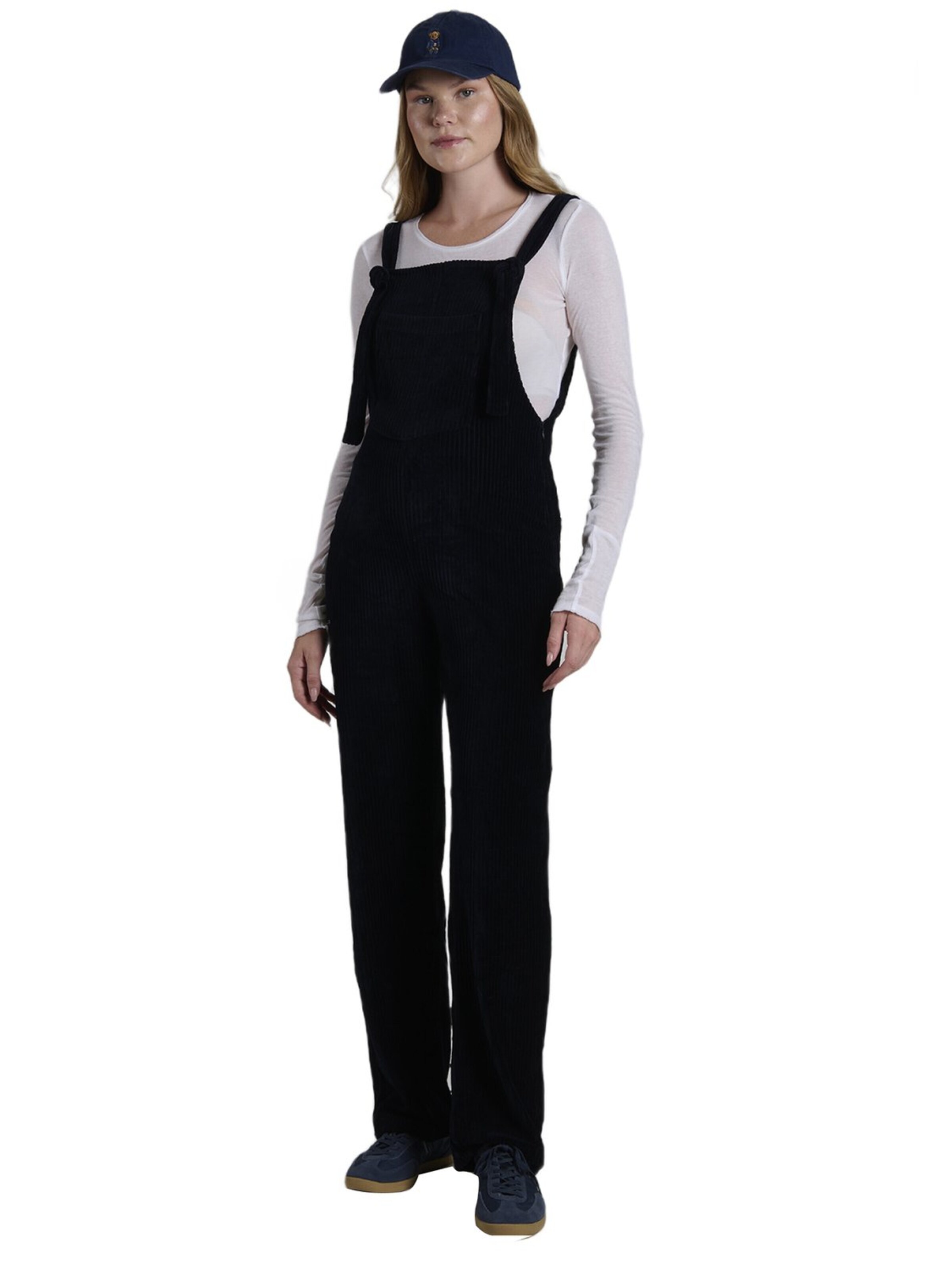 LYN MAMA Regular Dungarees in Blue: front