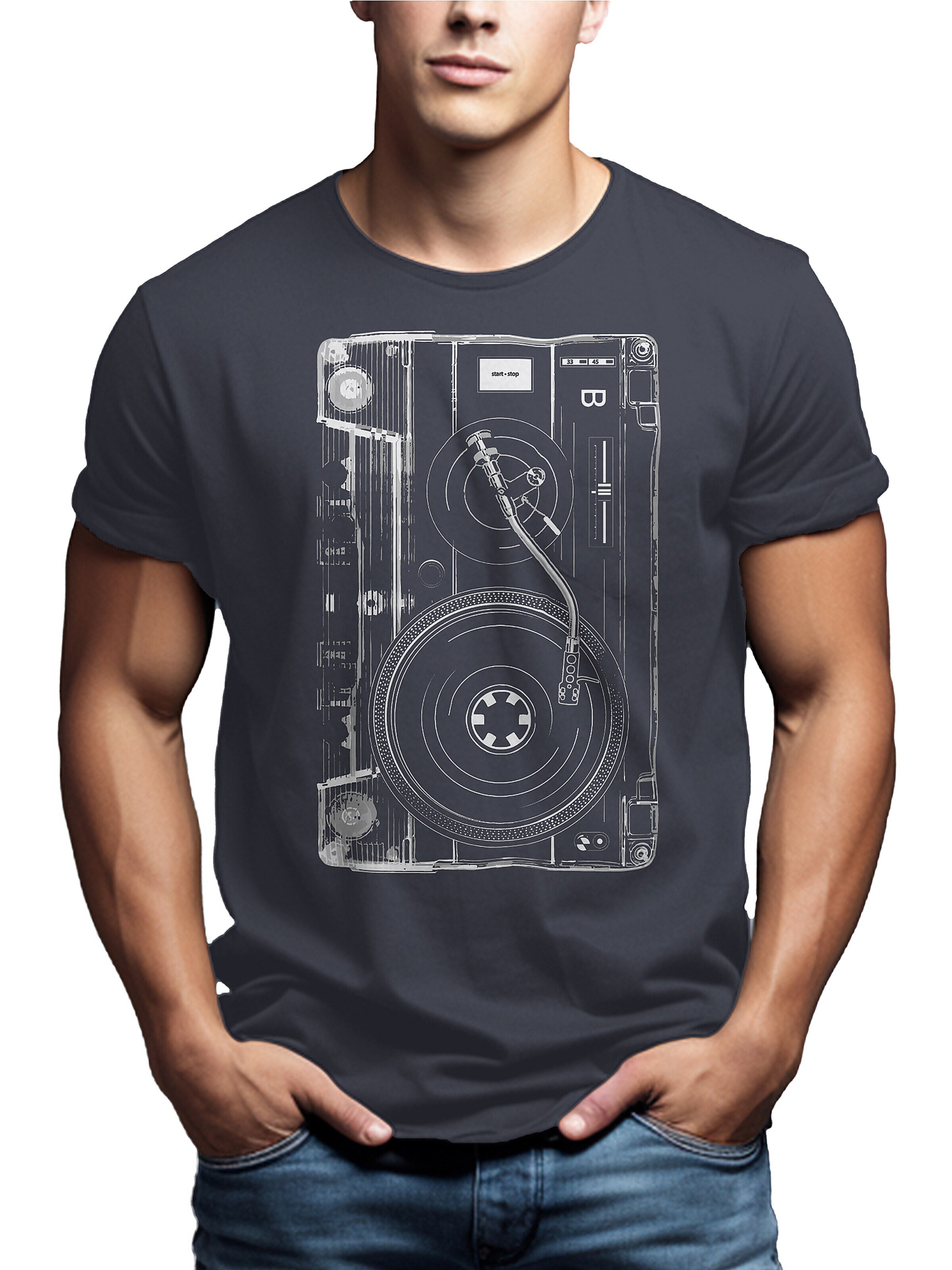 MAKAYA Shirt 'Tape B Side' in Grey