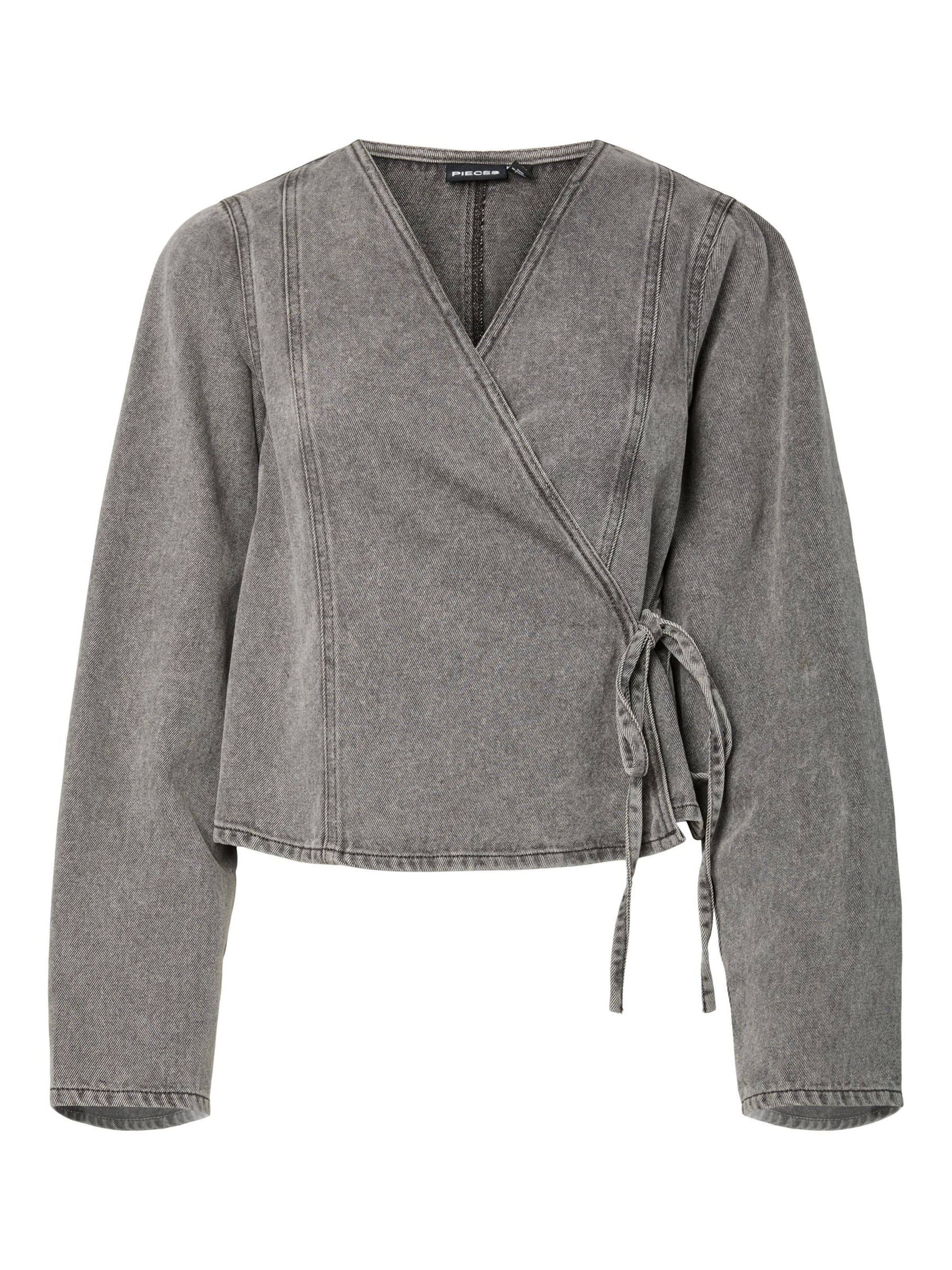 PIECES - Blusa en gris: frente