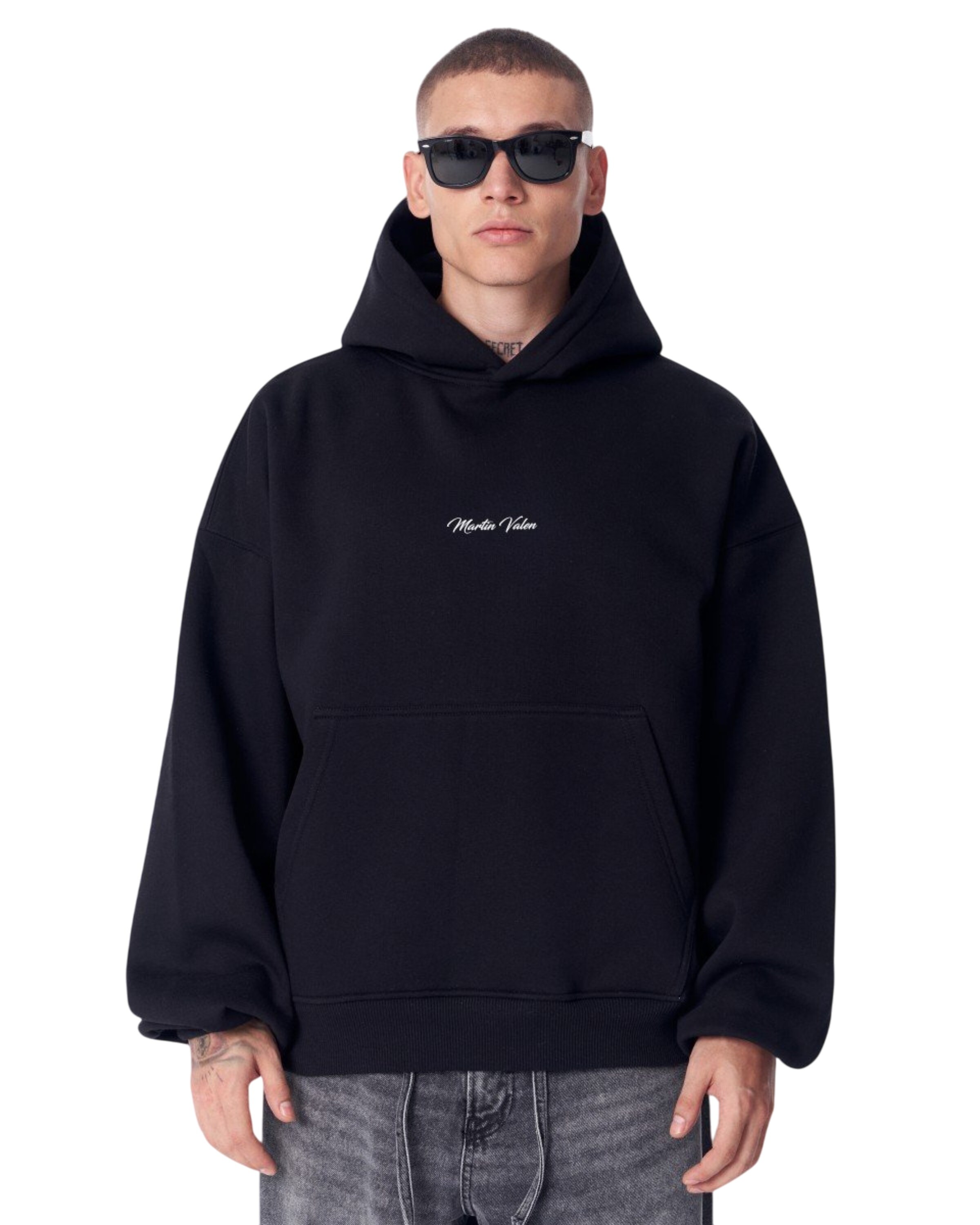 MARTIN VALEN Sweatshirt in Zwart: voorkant