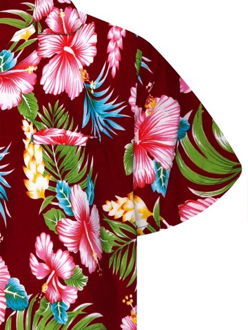 King Kameha Shirt 'Hibiscus New' in Red