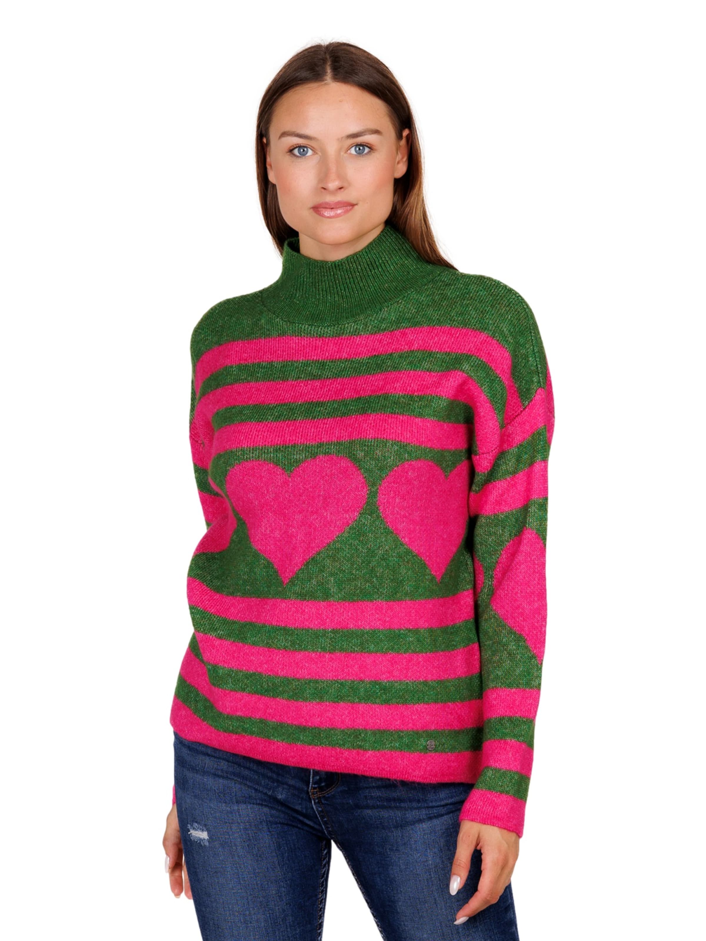 Key Largo Pullover 'DEAR' in Grün: Vorderseite