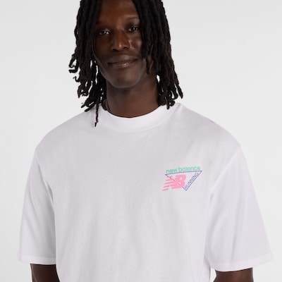 new balance Shirt 'Classic' in de kleur Lichtblauw / Geel / Pink / Wit, Productweergave