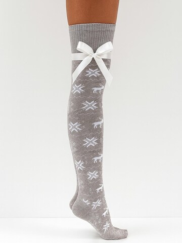 Lycille Over the Knee Socks in Grey