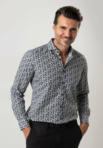 Black Label Shirt Regular fit Zakelijk overhemd 'PRINT' in Blauw: voorkant