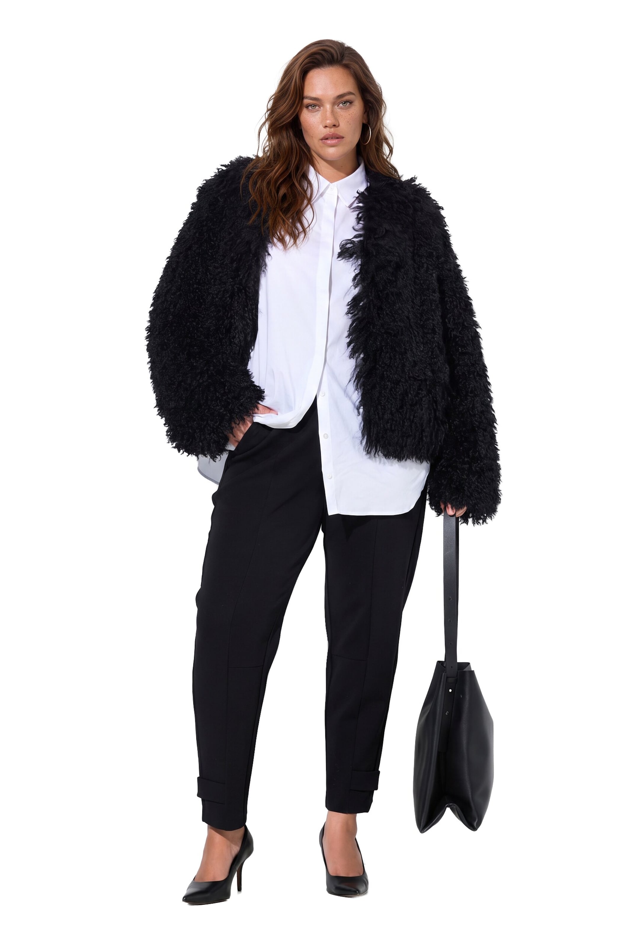 Ulla Popken Tapered Broek in Zwart