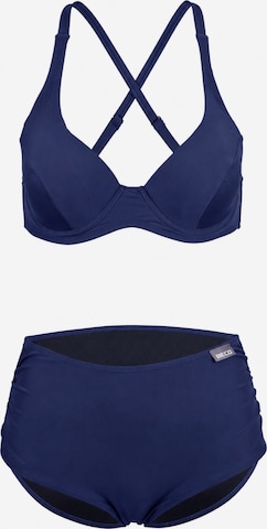 BECO the world of aquasports Bikini 'Colour Block' in Blauw: voorkant