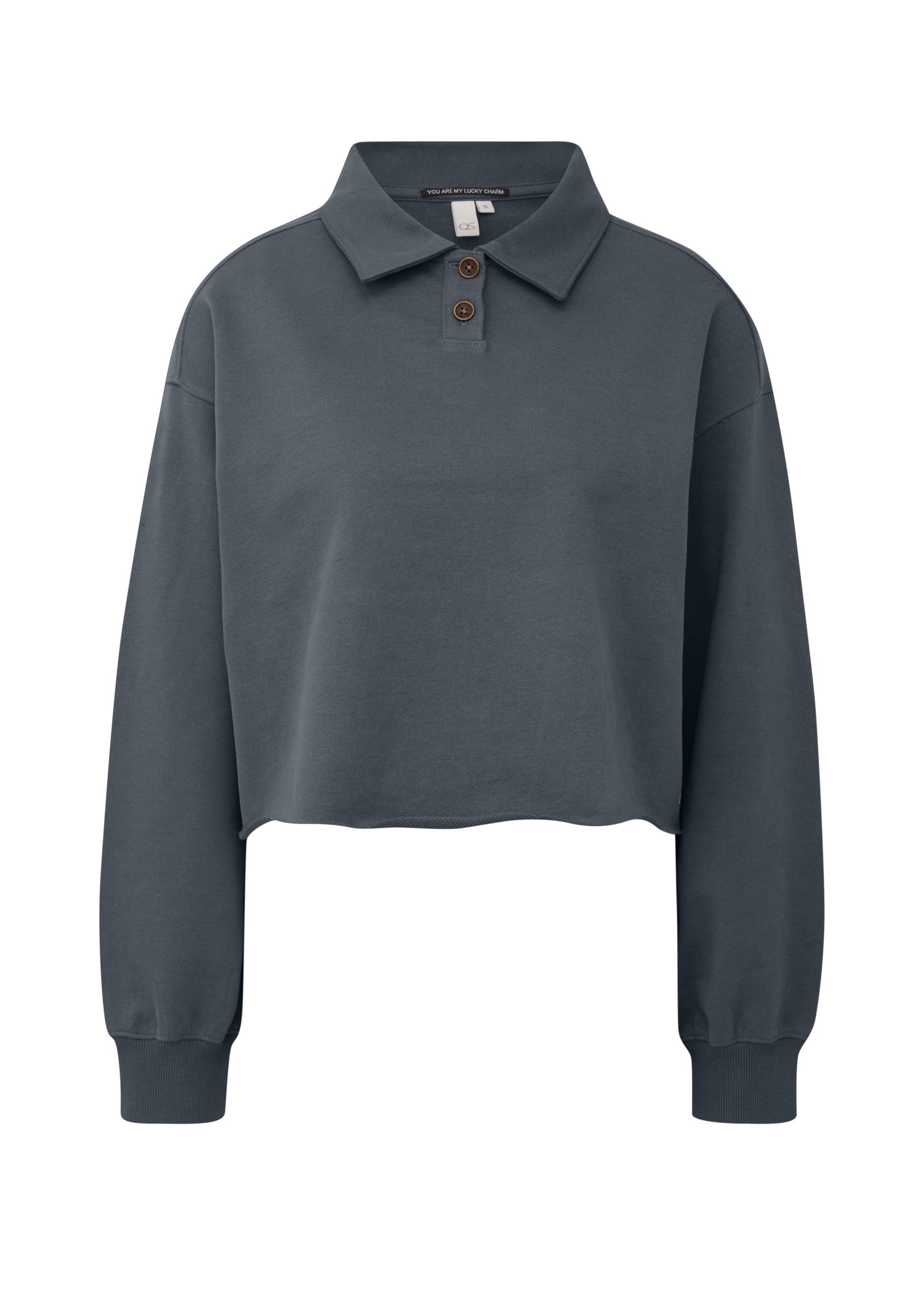 Sweat-shirt QS en gris : devant