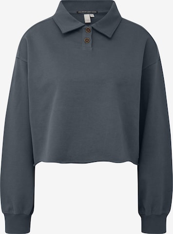 Sweat-shirt QS en gris : devant