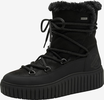 s.Oliver Lace-Up Ankle Boots in Black: front