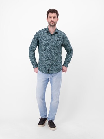 LERROS Regular Fit Langarmhemd mit trendigem Printmuster in Blau