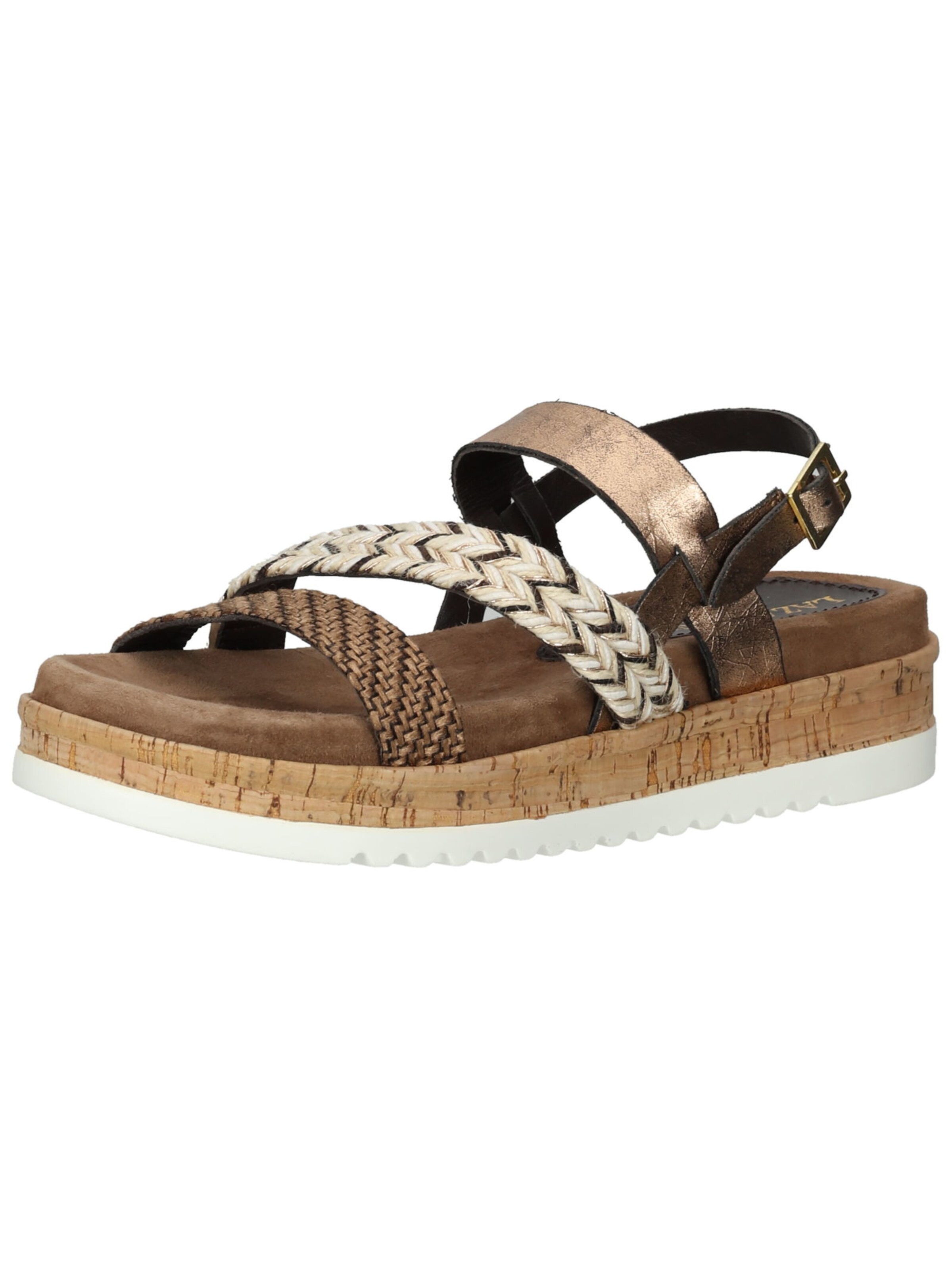 LAZAMANI Strap Sandals in Brown: front