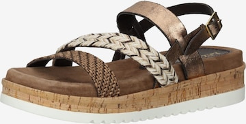 LAZAMANI Strap Sandals in Brown: front