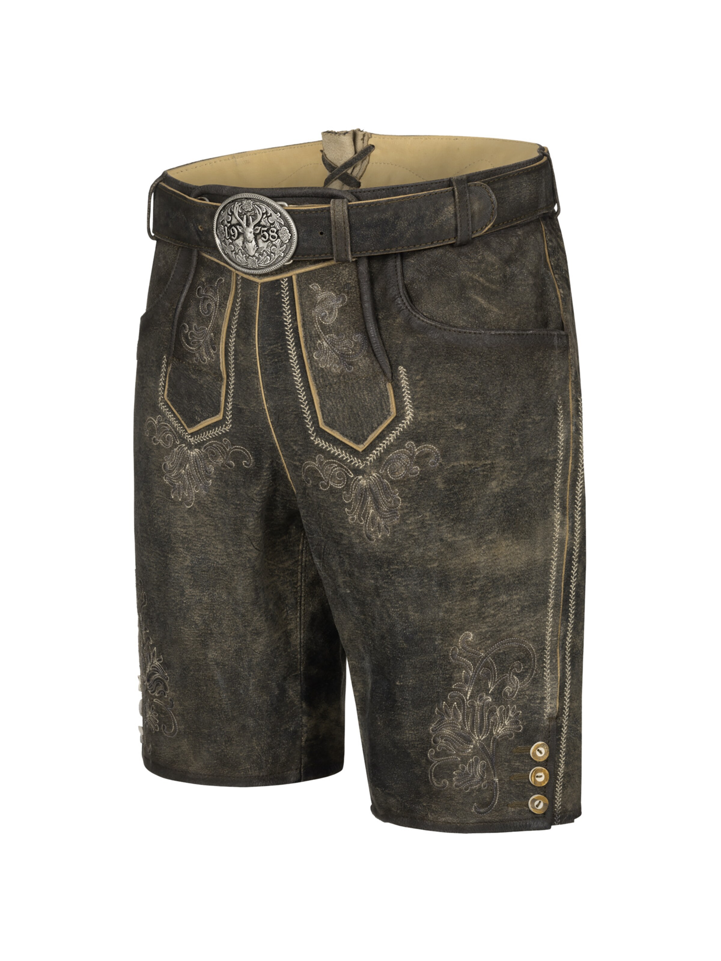 Krüger Buam Regular Trachtenhose 'Arijus' in Grau