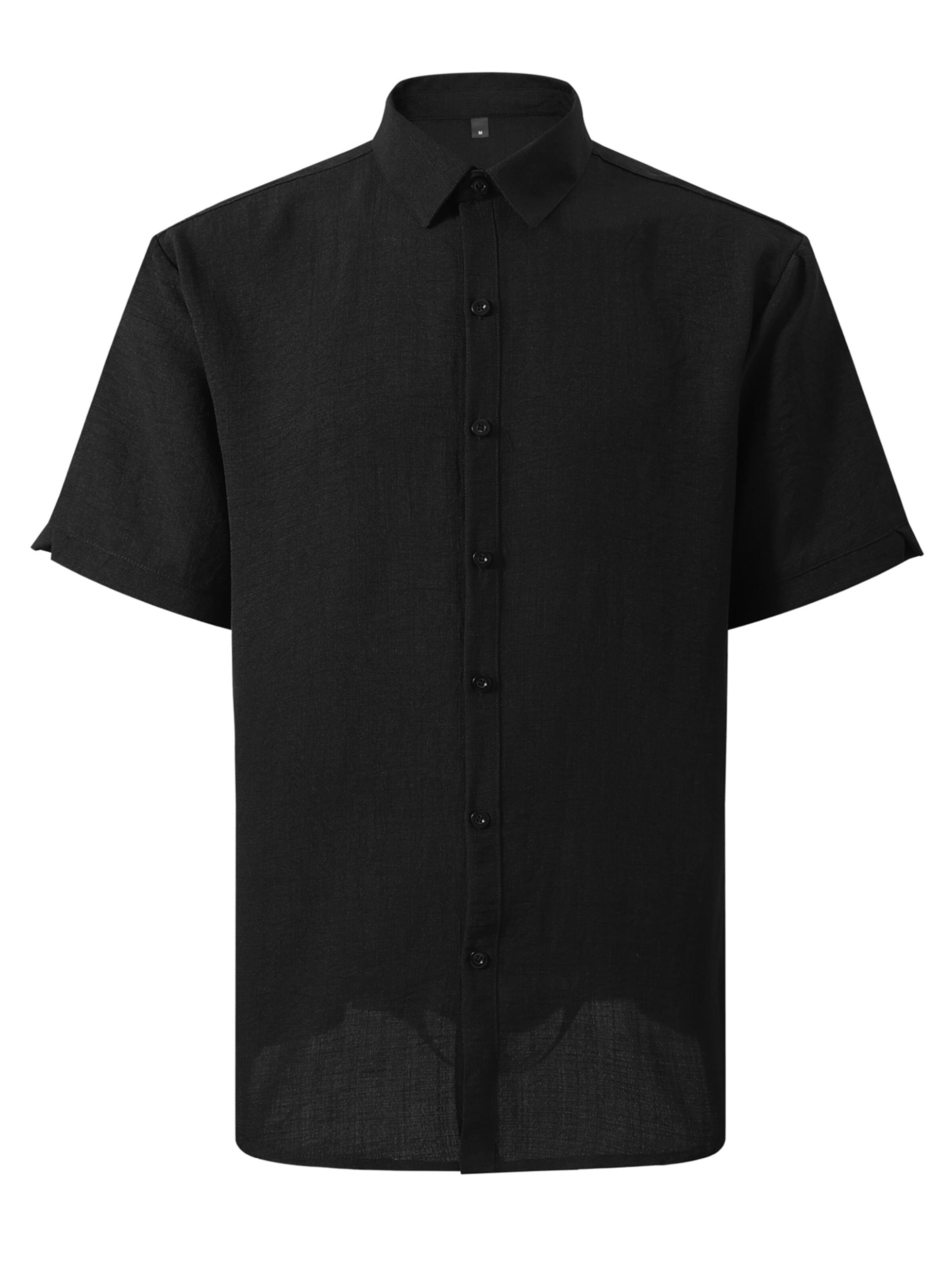ALLTHEMEN Comfort fit Button Up Shirt 'Leichtmut' in Black: front