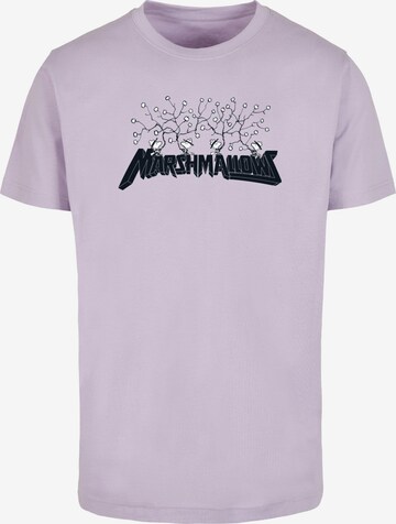 Merchcode Shirt 'Peanuts - Marshmallows' in Purple: front