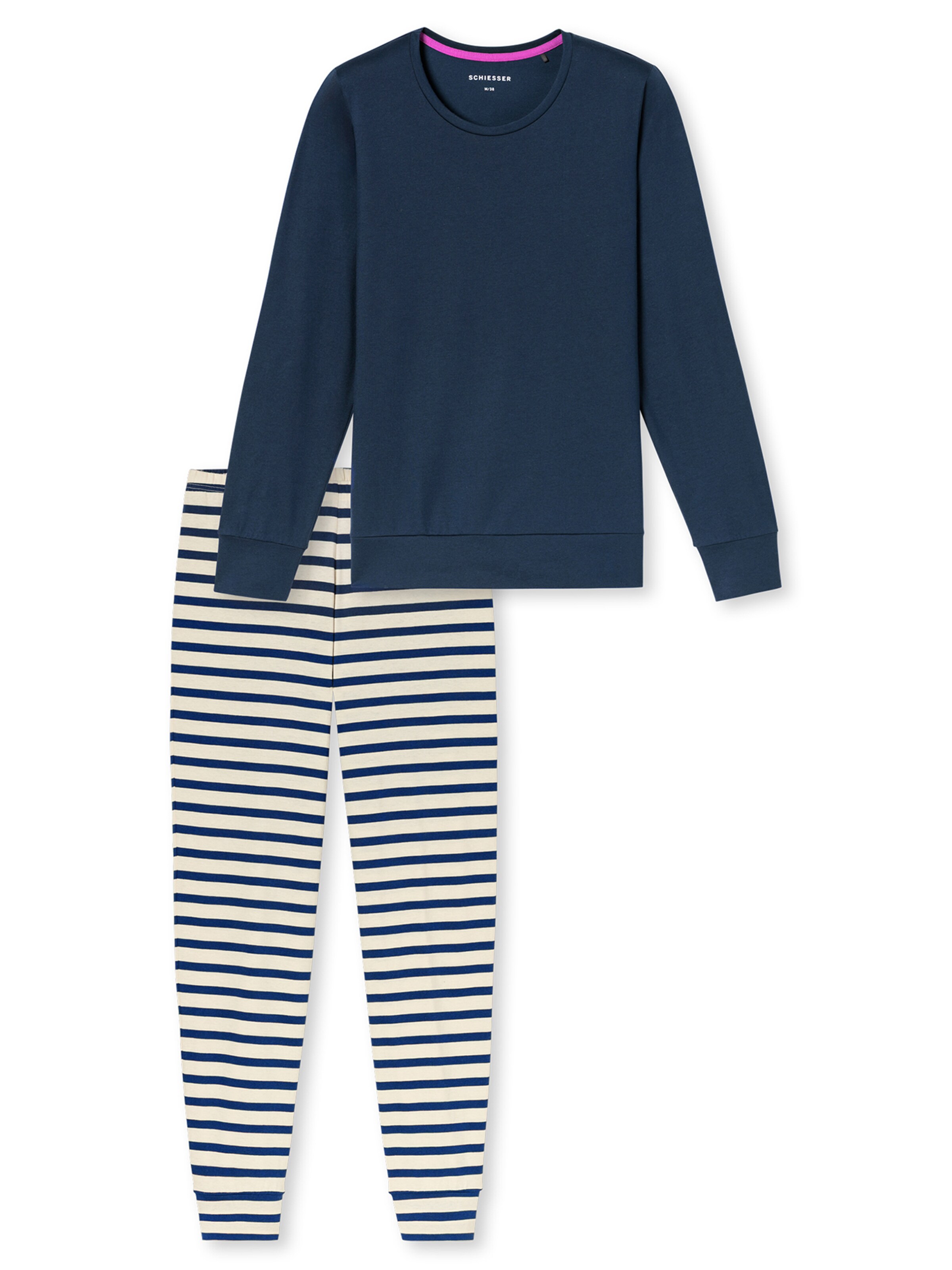 SCHIESSER Schlafanzug ' Casual Essentials ' in Blau: Vorderseite