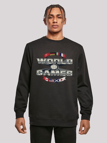 Sweat-shirt 'Retro Gaming World Games' F4NT4STIC en noir : devant
