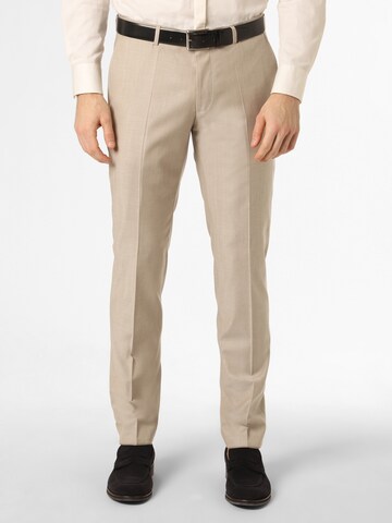 ROY ROBSON Slim fit Pleated Pants in Beige: front