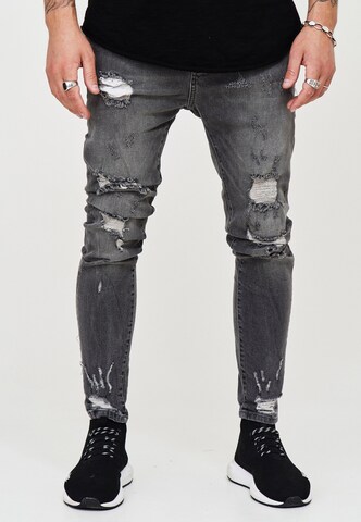 behype Slim fit Jeans 'Dino' in Grey: front