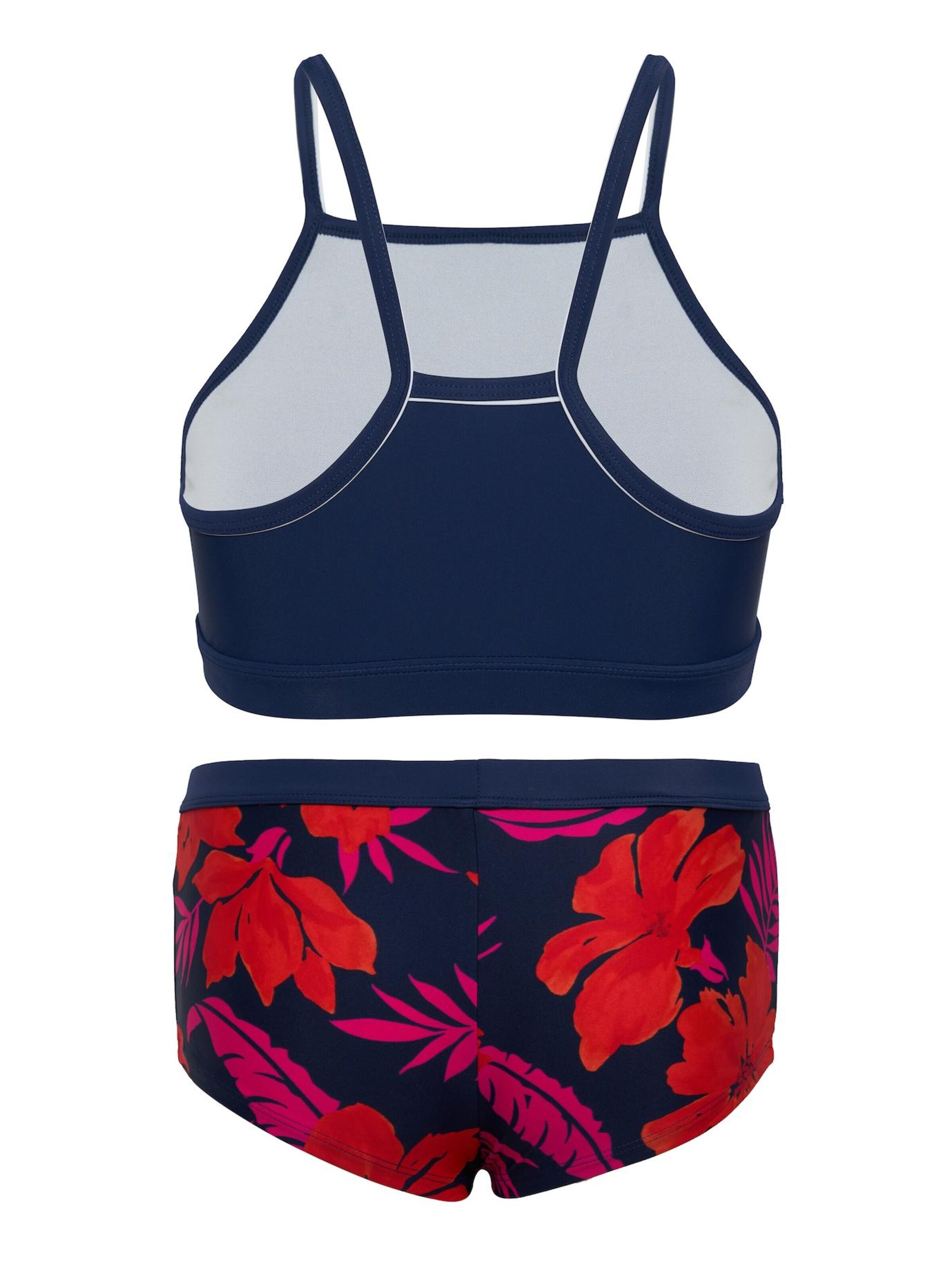La V Bikini 'Bikini hipster broekje en crop top met racerback' in Blauw
